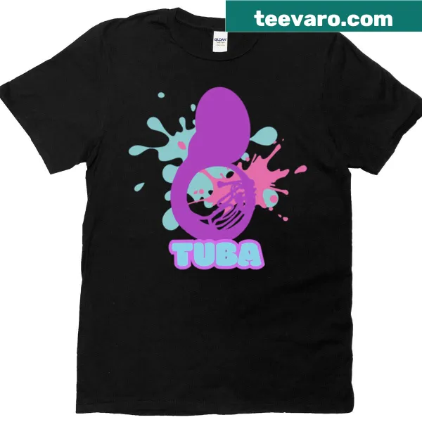 Cute t-shirt featuring an illustration of a tuba
