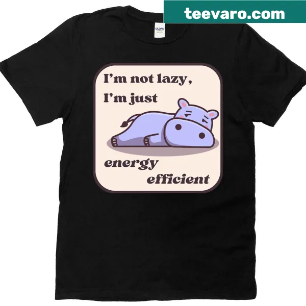 Minimalist hippo design with a humorous twist on a t-shirt