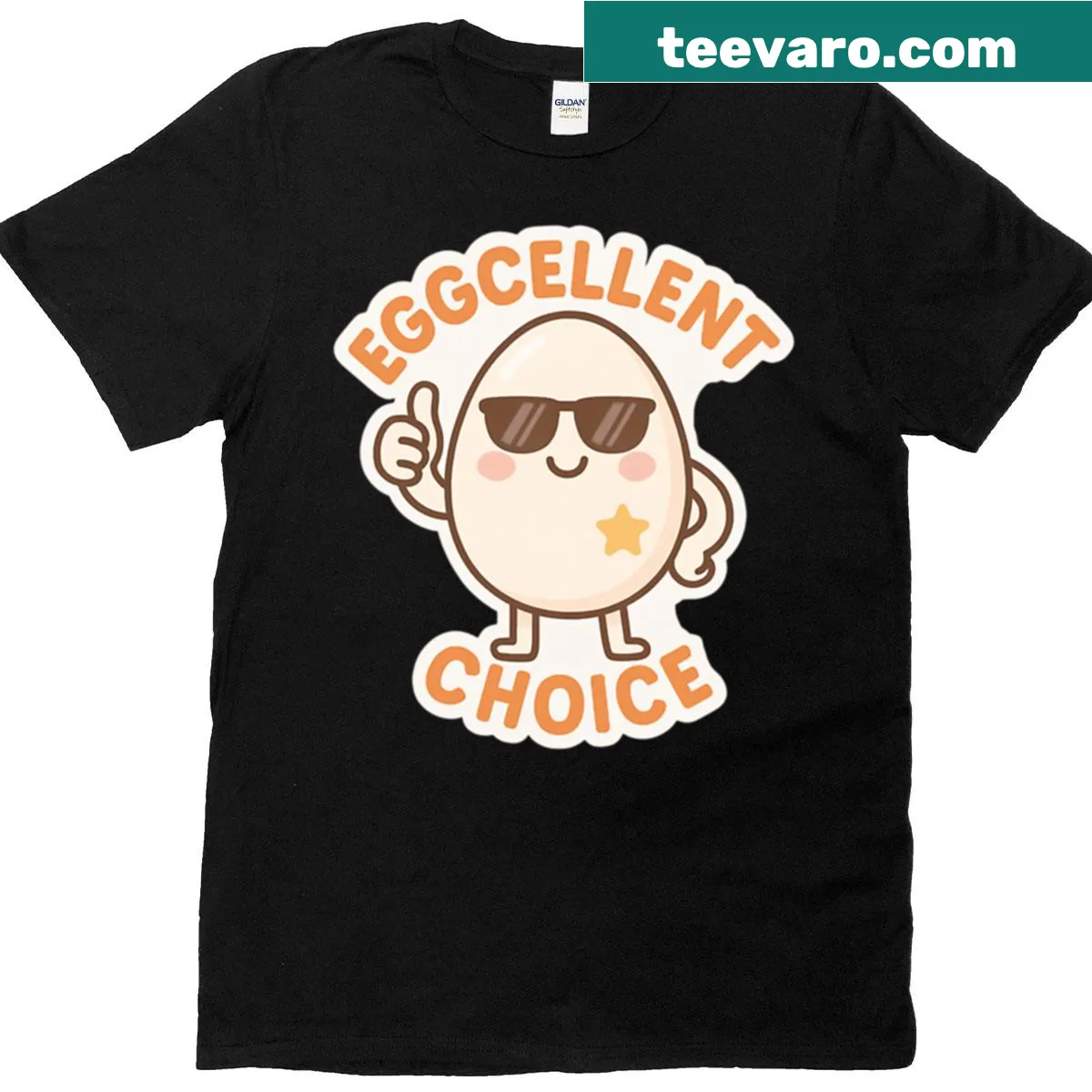 T-shirt with 'Eggcellent Choice' pun and egg graphic — on a men's t-shirt