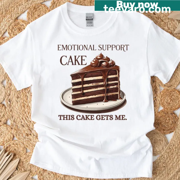 T-shirt with 'Emotional Support Cake' graphic