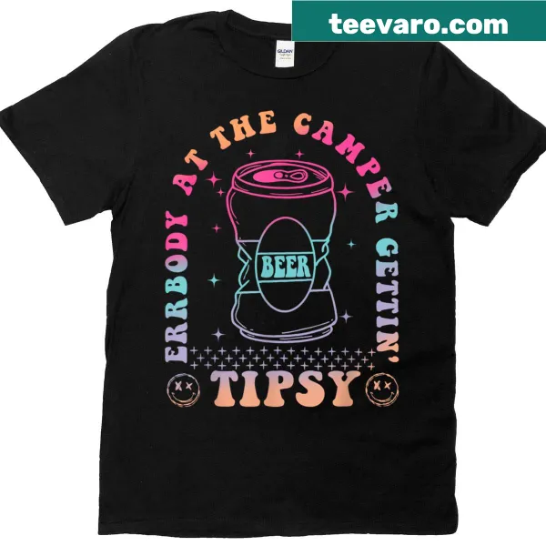 Humorous camping graphic T-shirt for outdoor enthusiasts.