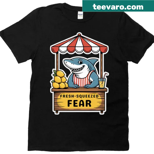 Oversized t-shirt with humorous 'Freshly Squeezed Fear' text
