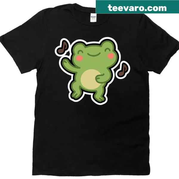 Illustration of a dancing frog designed for kids' T-shirt.