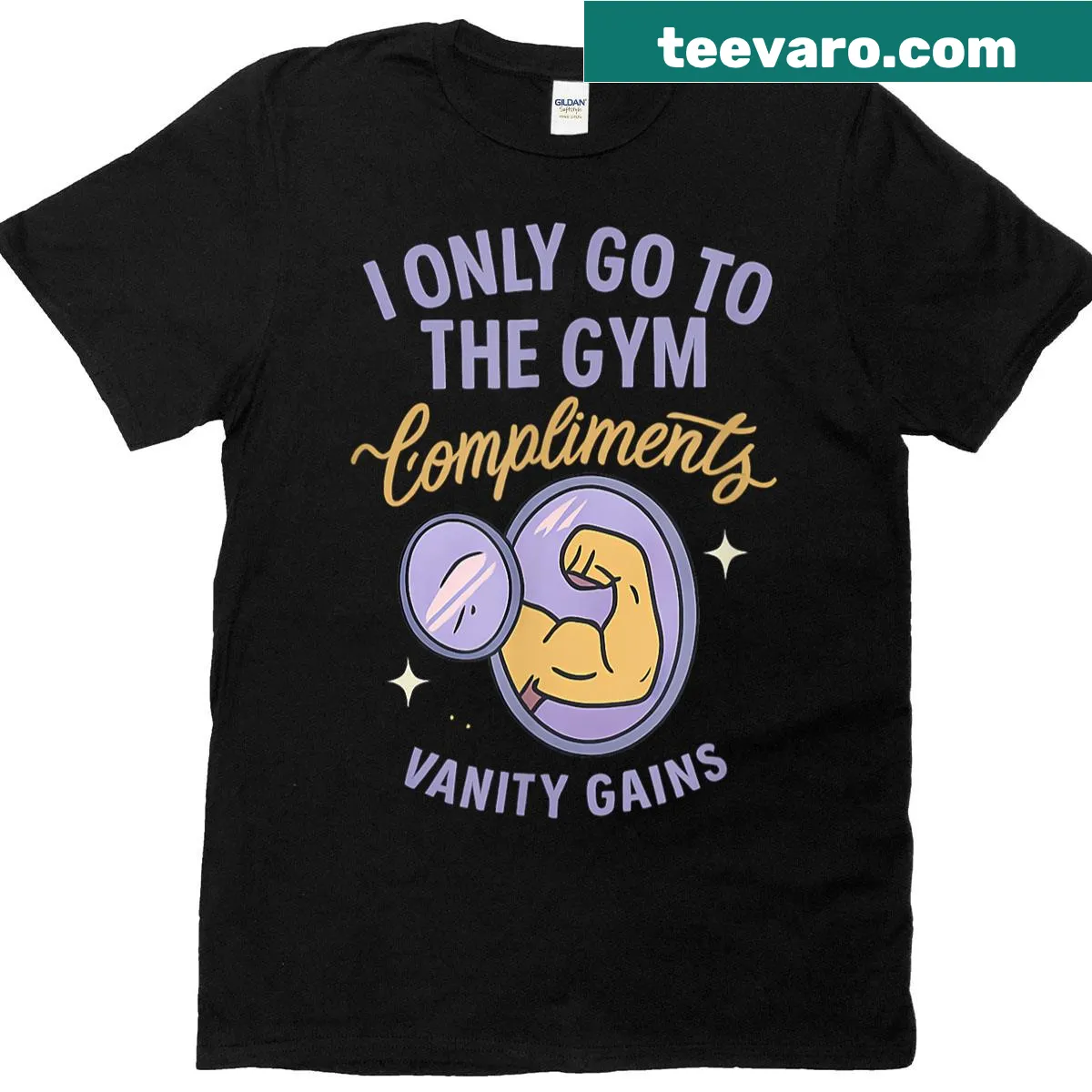 Funny gym compliments design t-shirt for fitness enthusiasts — on a men's t-shirt