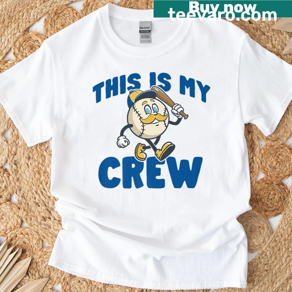 Classic typography graphic celebrating baseball on a t-shirt — on a men's t-shirt