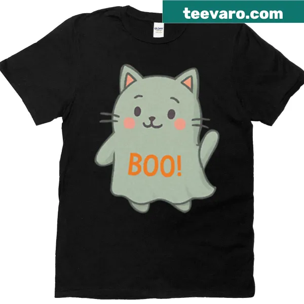 Oversized t-shirt featuring a ghost cat graphic