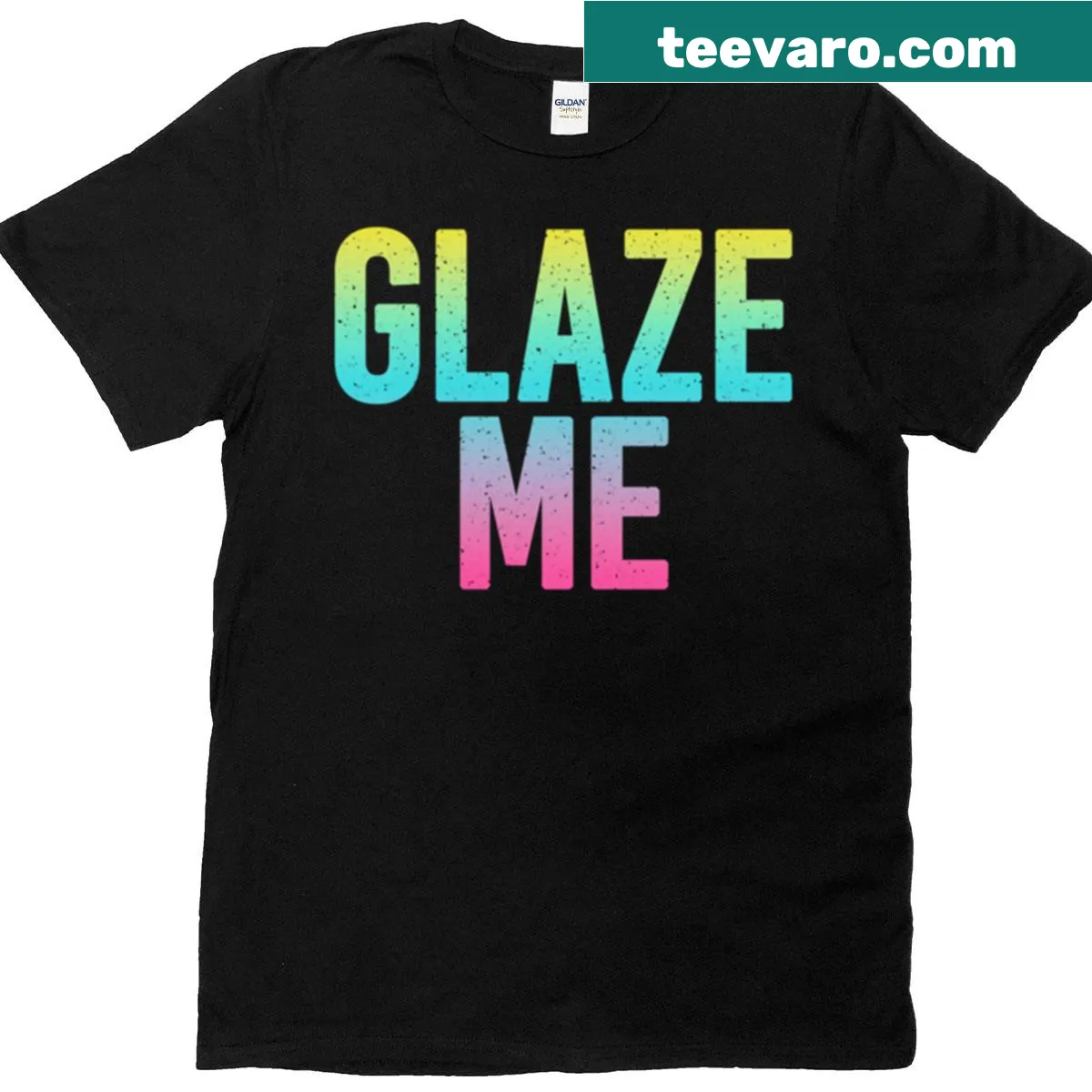 Oversized t-shirt with bold neon gradient abstract design — on a men's t-shirt