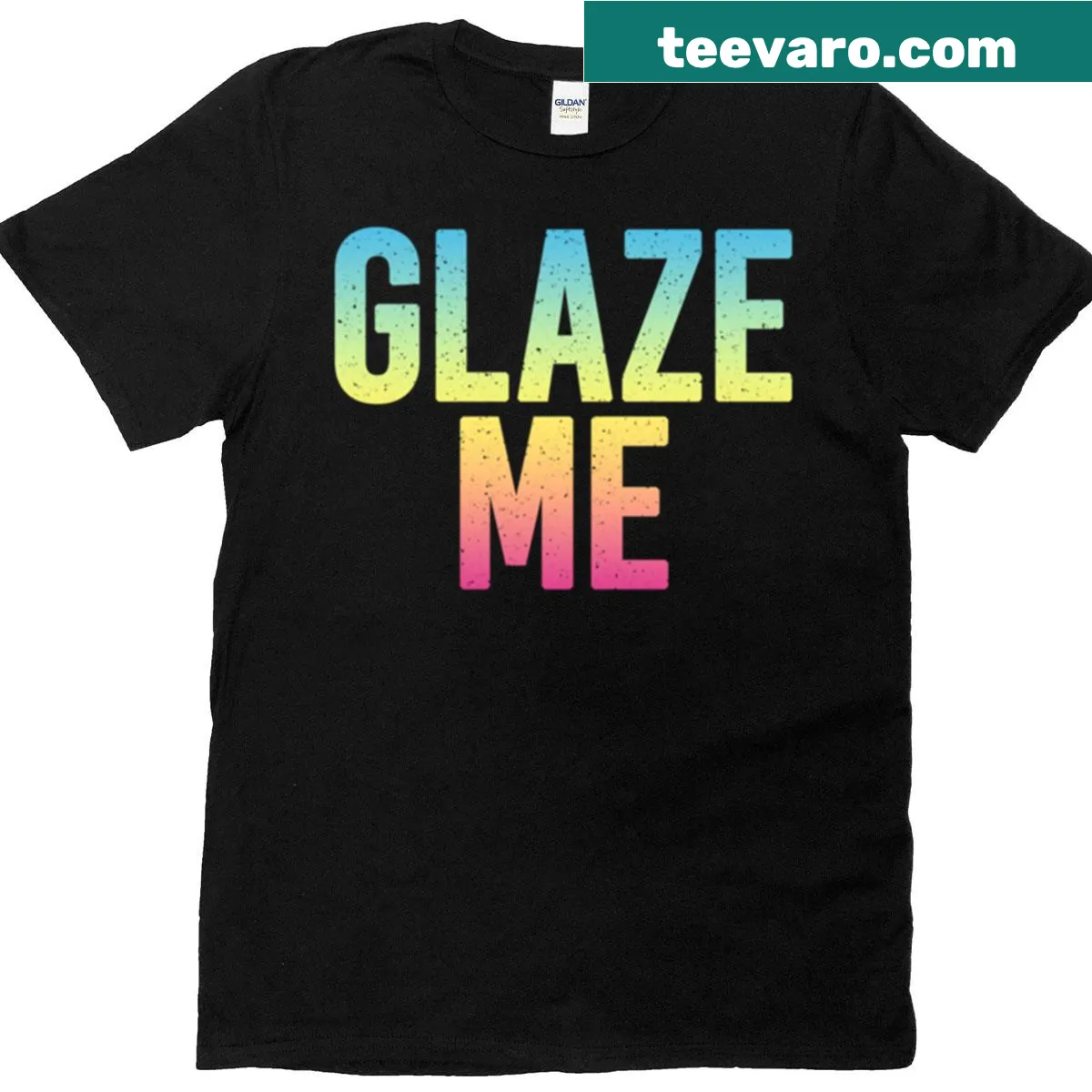 Abstract neon gradient graphic t-shirt with playful design — on a men's t-shirt
