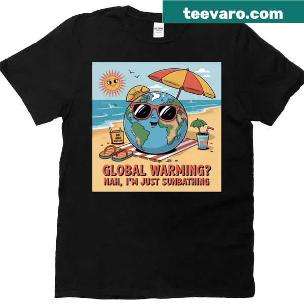 Graphic t-shirt humorously addressing global warming