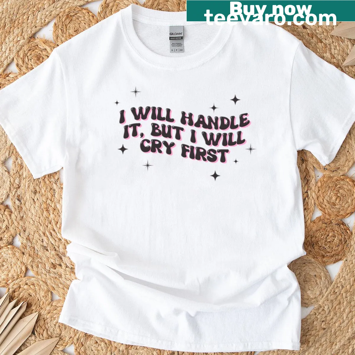 Motivational 'Handle It' T-shirt — on a men's t-shirt
