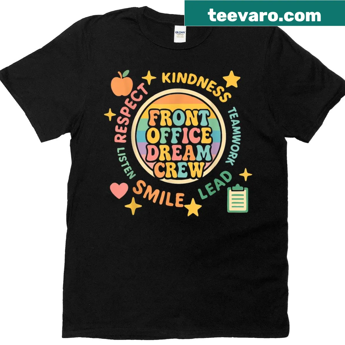 Cheerful back-to-school admin matching t-shirt — on a men's t-shirt