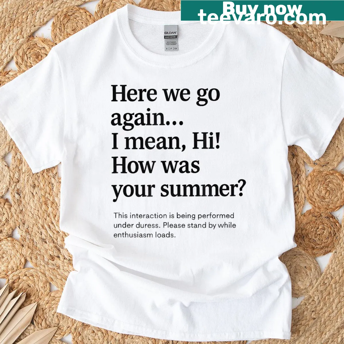 Funny T-shirt for teachers with humorous summer message — on a men's t-shirt