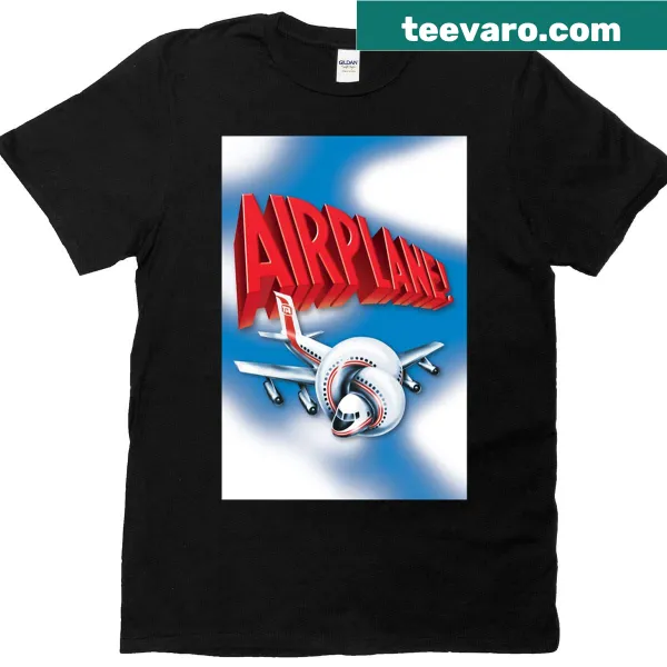 Cartoon airplane t-shirt with humorous design