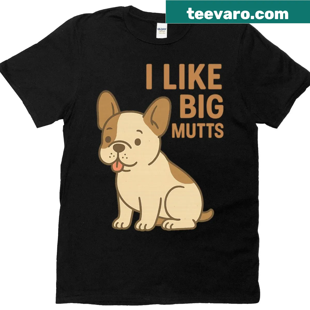 Funny t-shirt with the phrase 'I Like Big Mutts' — on a men's t-shirt