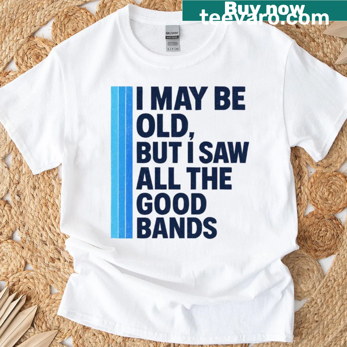 Funny retro music dad T-shirt with a nostalgic slogan — on a men's t-shirt