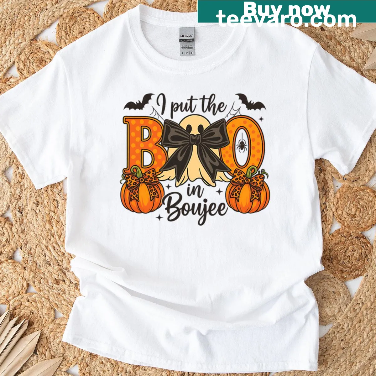 Playful Halloween T-shirt with creative slogan design — on a men's t-shirt