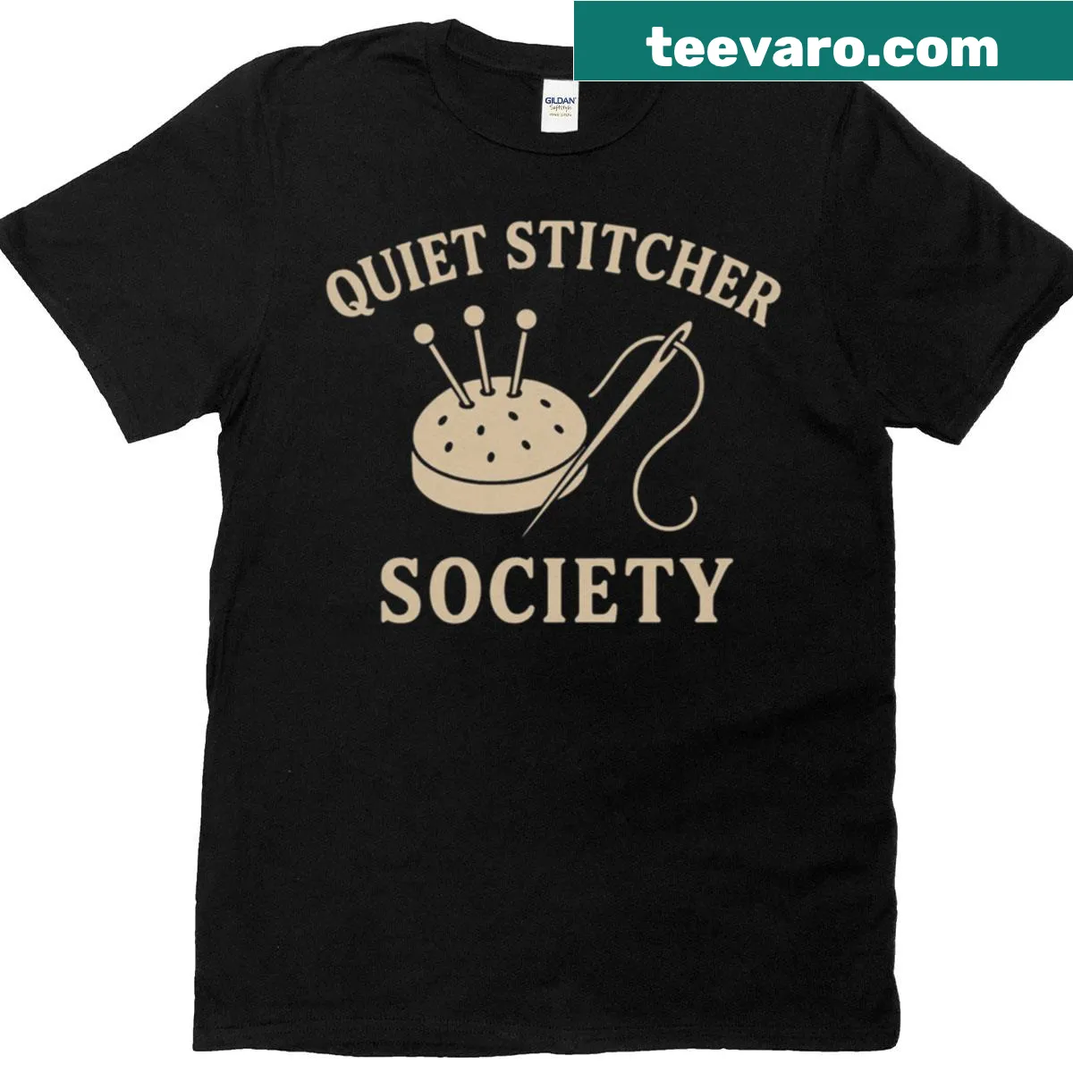 Funny introvert stitching t-shirt with witty text — on a men's t-shirt