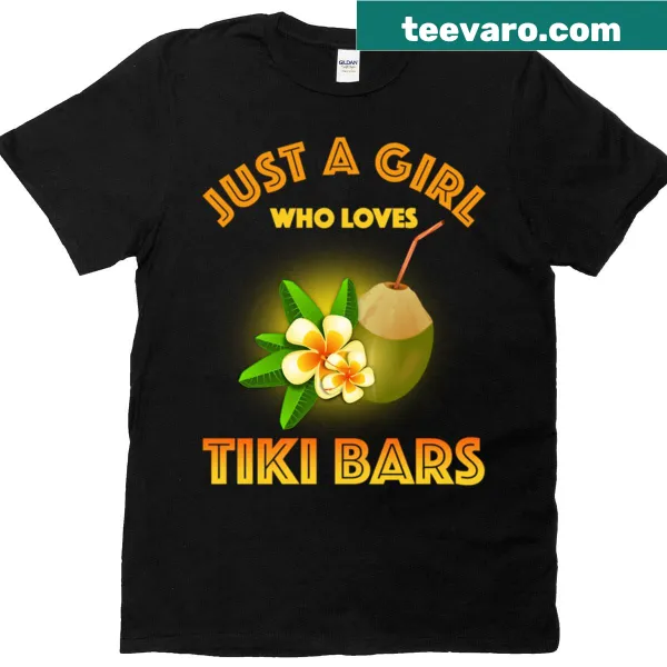 Playful tiki bar graphic on a women's t-shirt celebrating island vibes
