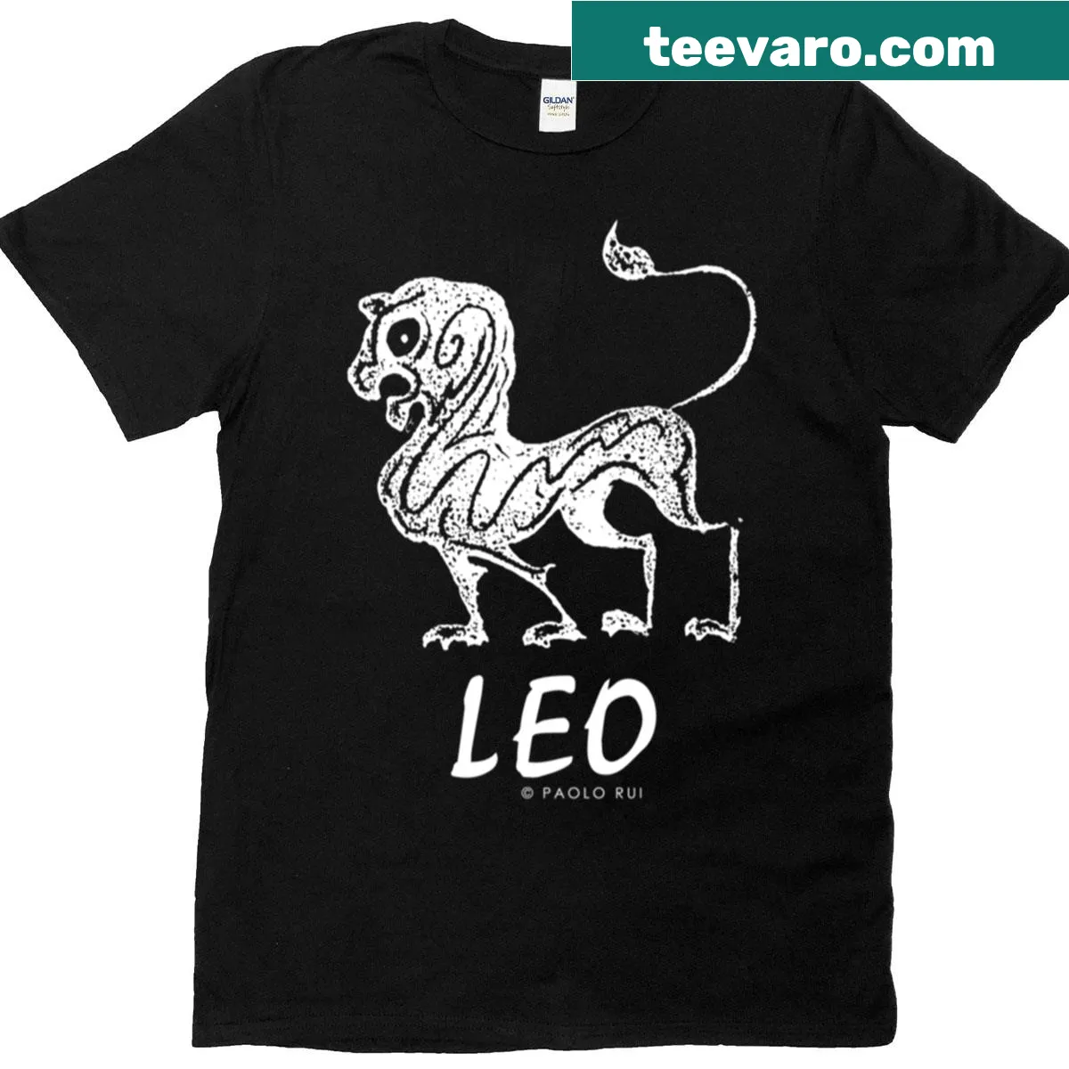 Oversized zodiac t-shirt featuring the Leo symbol — on a men's t-shirt