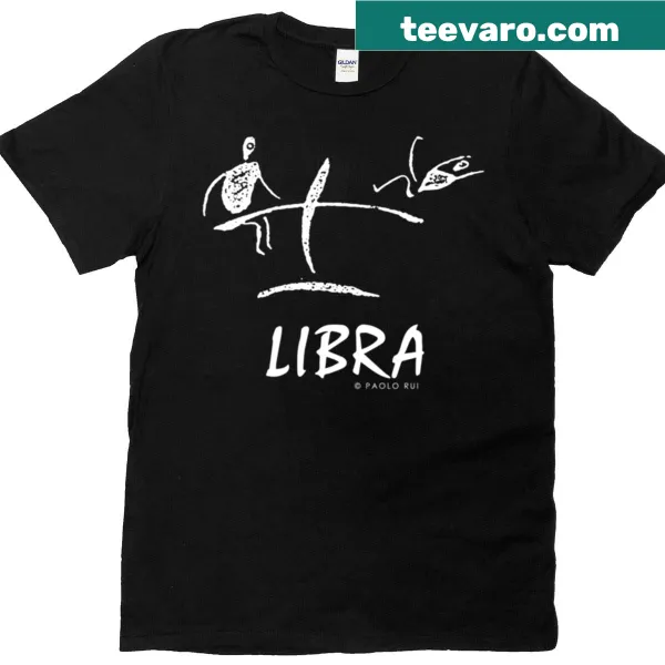 Libra zodiac T-shirt featuring symbol and text