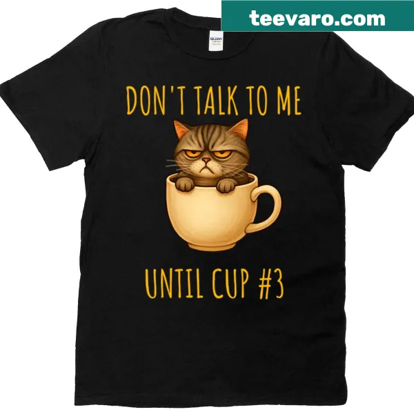Oversized t-shirt featuring a moody cat illustration