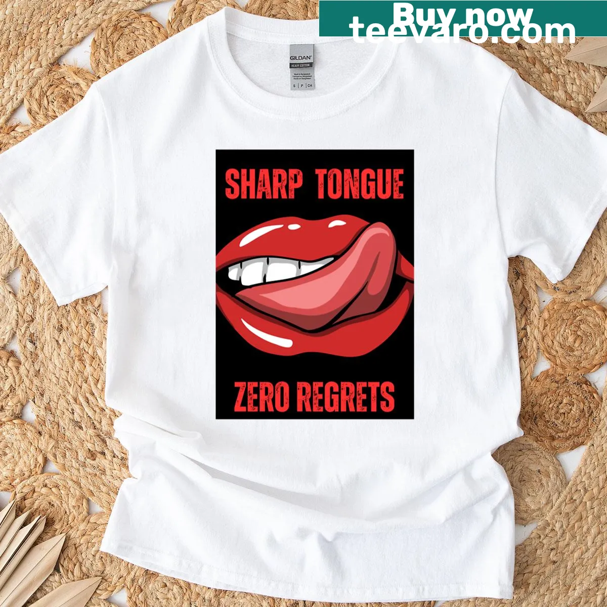 Humorous Neurospicy Lips T-shirt with bold ADHD pride graphic — on a men's t-shirt