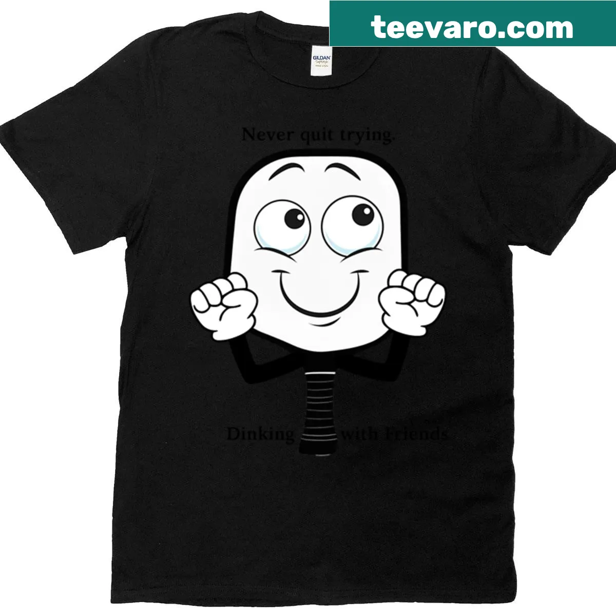 Motivational T-shirt with 'Never Quit Trying' slogan — on a men's t-shirt