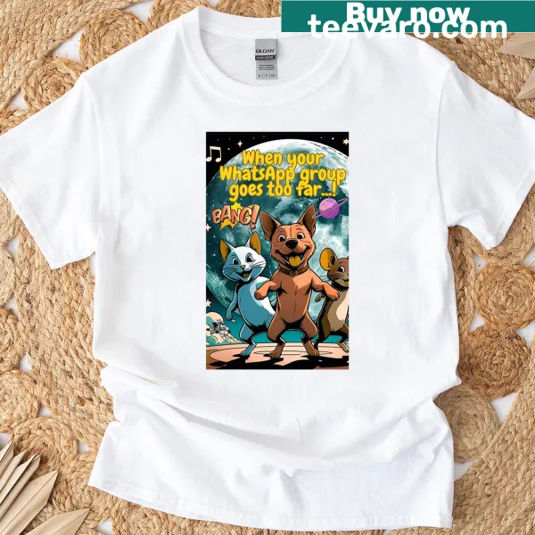 T-shirt with the phrase Party In Space in fun typography