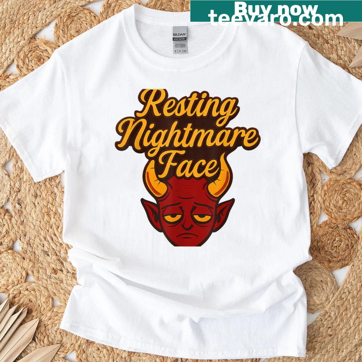 Edgy gothic punk demon graphic on a T-shirt. — on a men's t-shirt