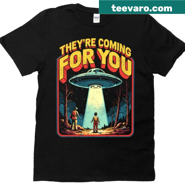 Cartoon design of alien abduction for humor-loving t-shirt