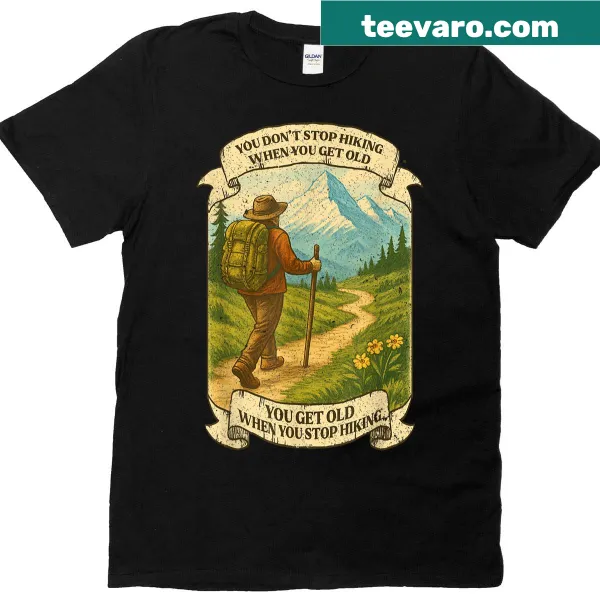 Retro hiking tee with inspirational typography design