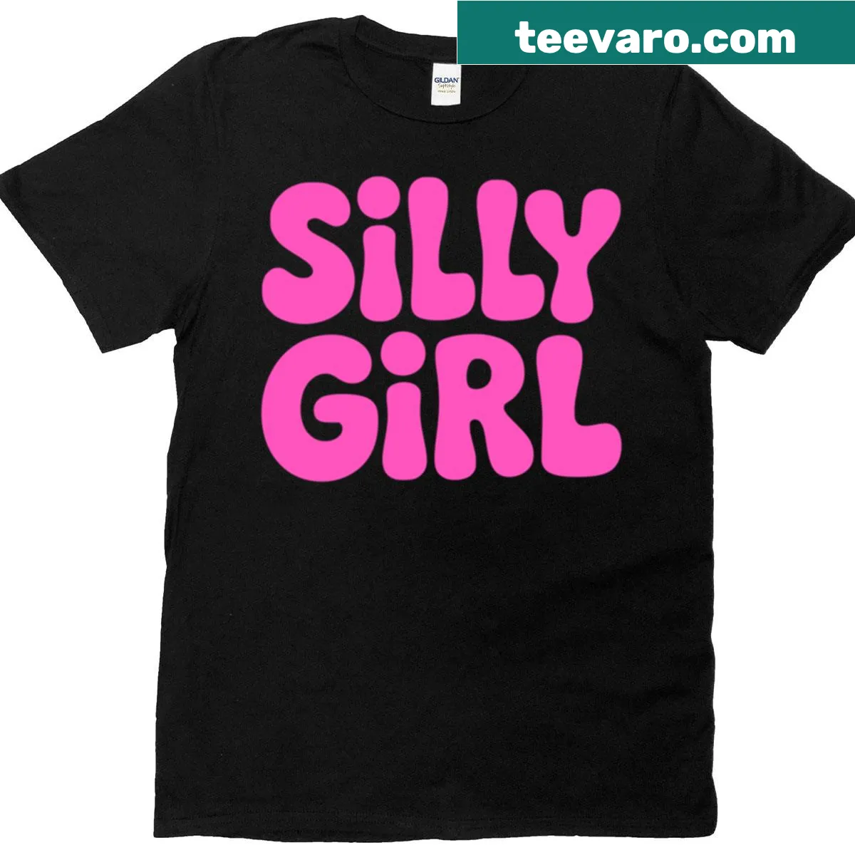 Girly tee featuring fun 'Silly Girl' typography design — on a men's t-shirt