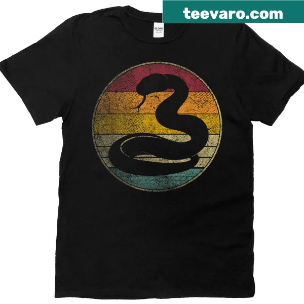 Vintage snake graphic with a playful retro design on a T-shirt