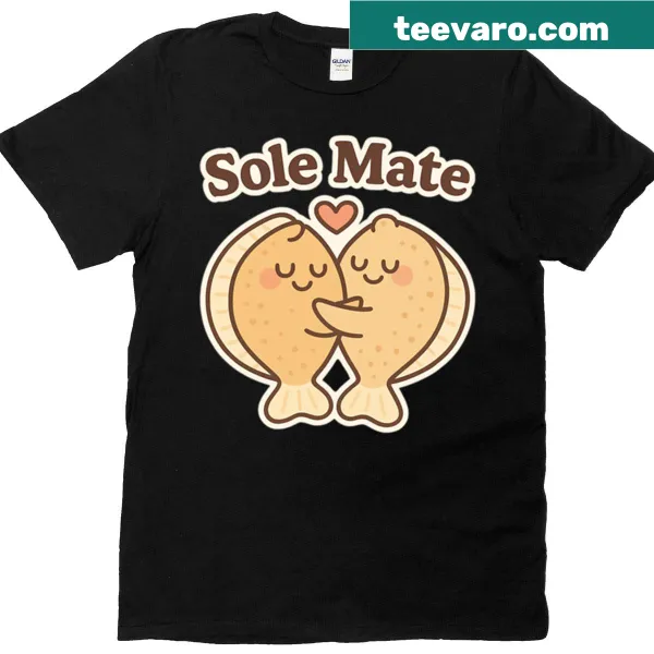 T-shirt with a romantic fish pun illustration