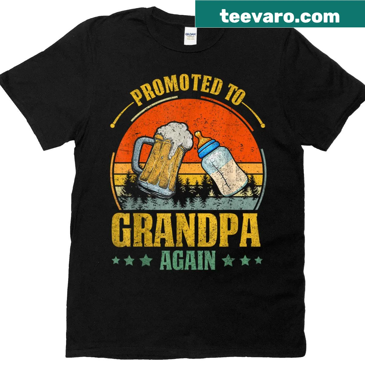 Playful T-shirt for soon-to-be grandpas with fun graphic — on a men's t-shirt