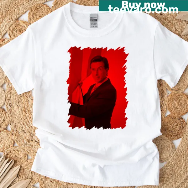 Stylized Stephen Colbert graphic t-shirt design