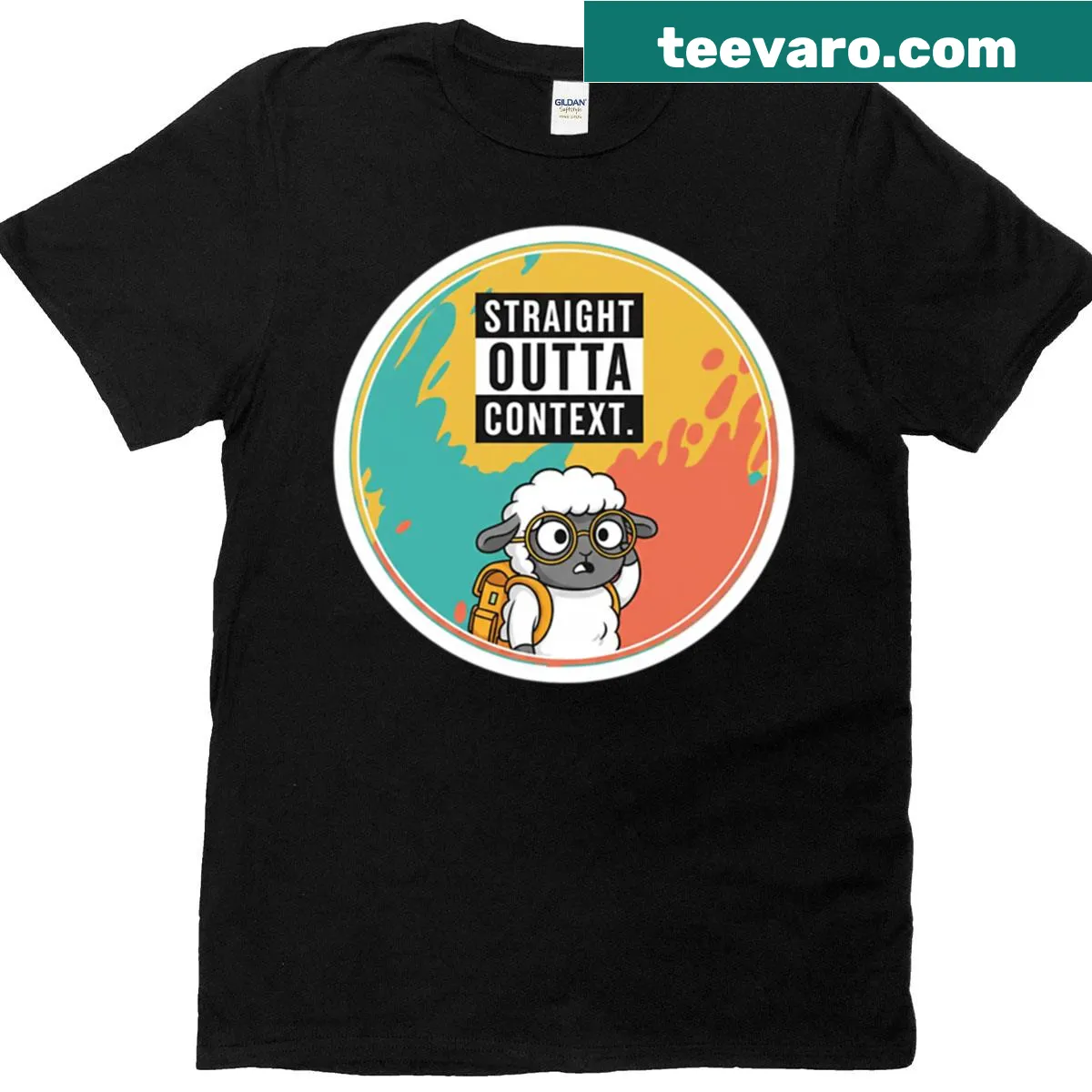 Funny 'Straight Outta Context' T-shirt for back to school — on a men's t-shirt