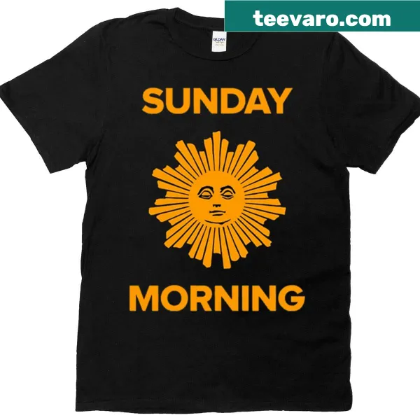 Typography T-shirt with a cozy Sunday morning phrase