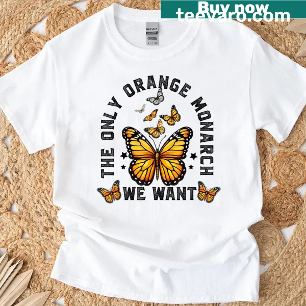 Humorous graphic t-shirt featuring a monarch butterfly and witty text