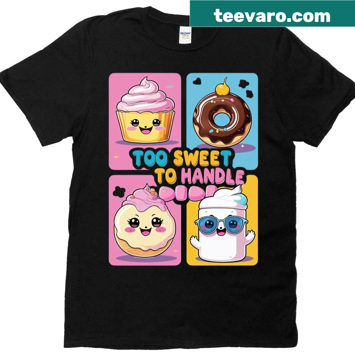 Kawaii T-shirt featuring a cute candy illustration. — on a men's t-shirt