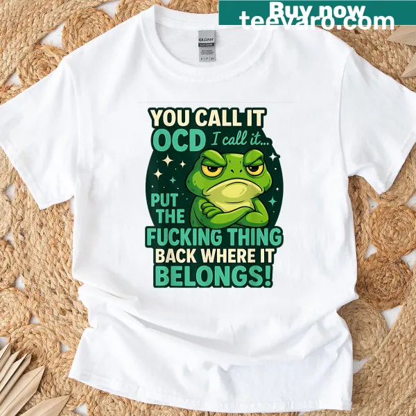 Playful t-shirt featuring 'Where It Frog' text and illustration