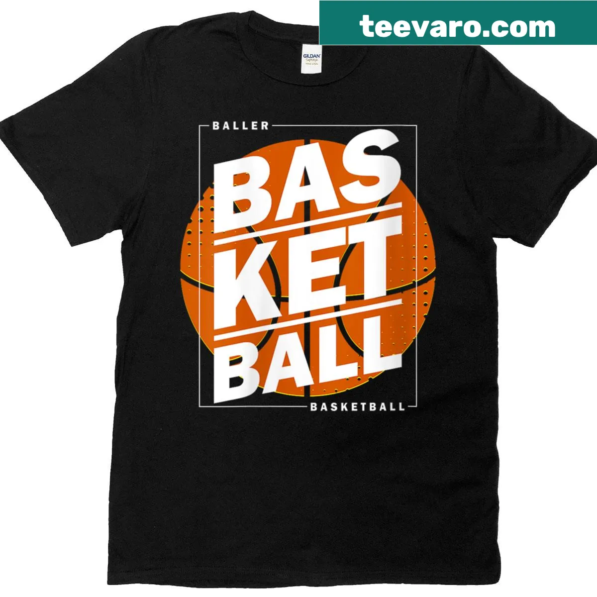 Illustrated basketball-themed t-shirt for players and coaches. — on a men's t-shirt