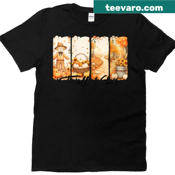 Thanksgiving T-shirt featuring whimsical pumpkins and cozy designs