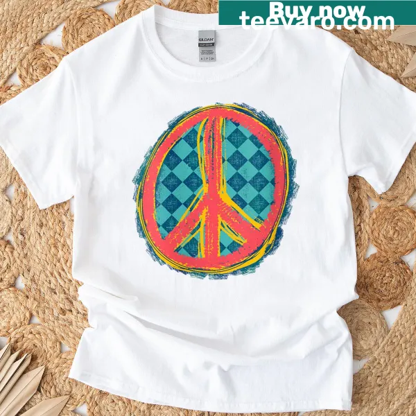 Women's T-shirt with a peace sign graphic