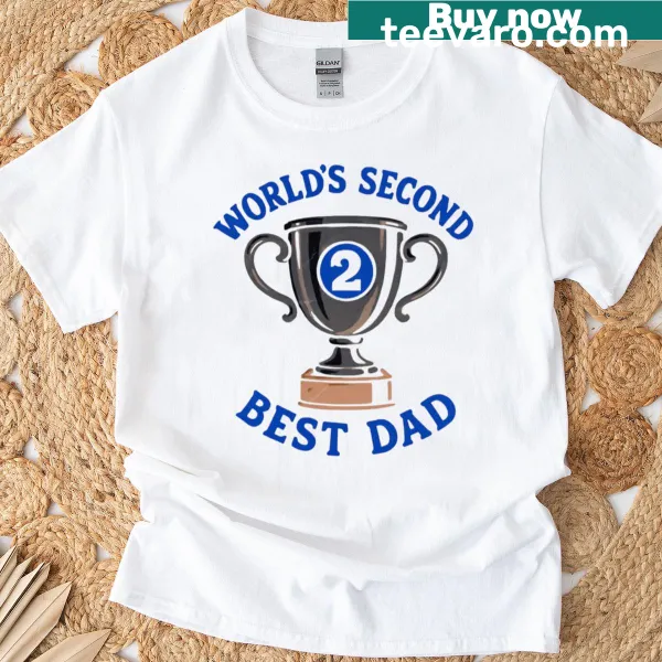 Funny retro graphic saying World's Second Best Dad