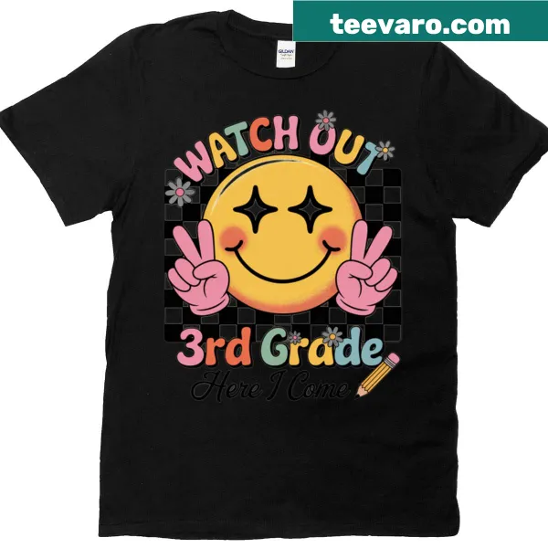 Third Grade T-shirt with bold text announcing new school year