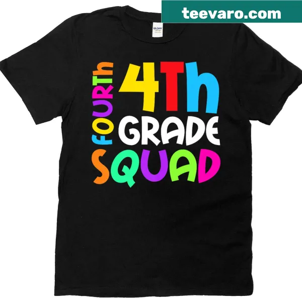 Fourth grade back to school t-shirt for boys with squad slogan