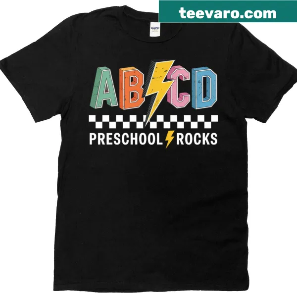 T-shirt for teachers featuring 'ABCD Preschool' and pencil graphics