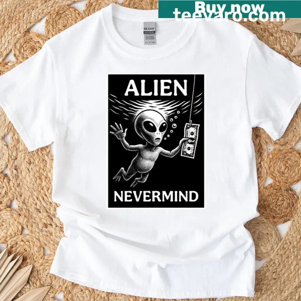 Edgy typography graphic expressing an alien theme