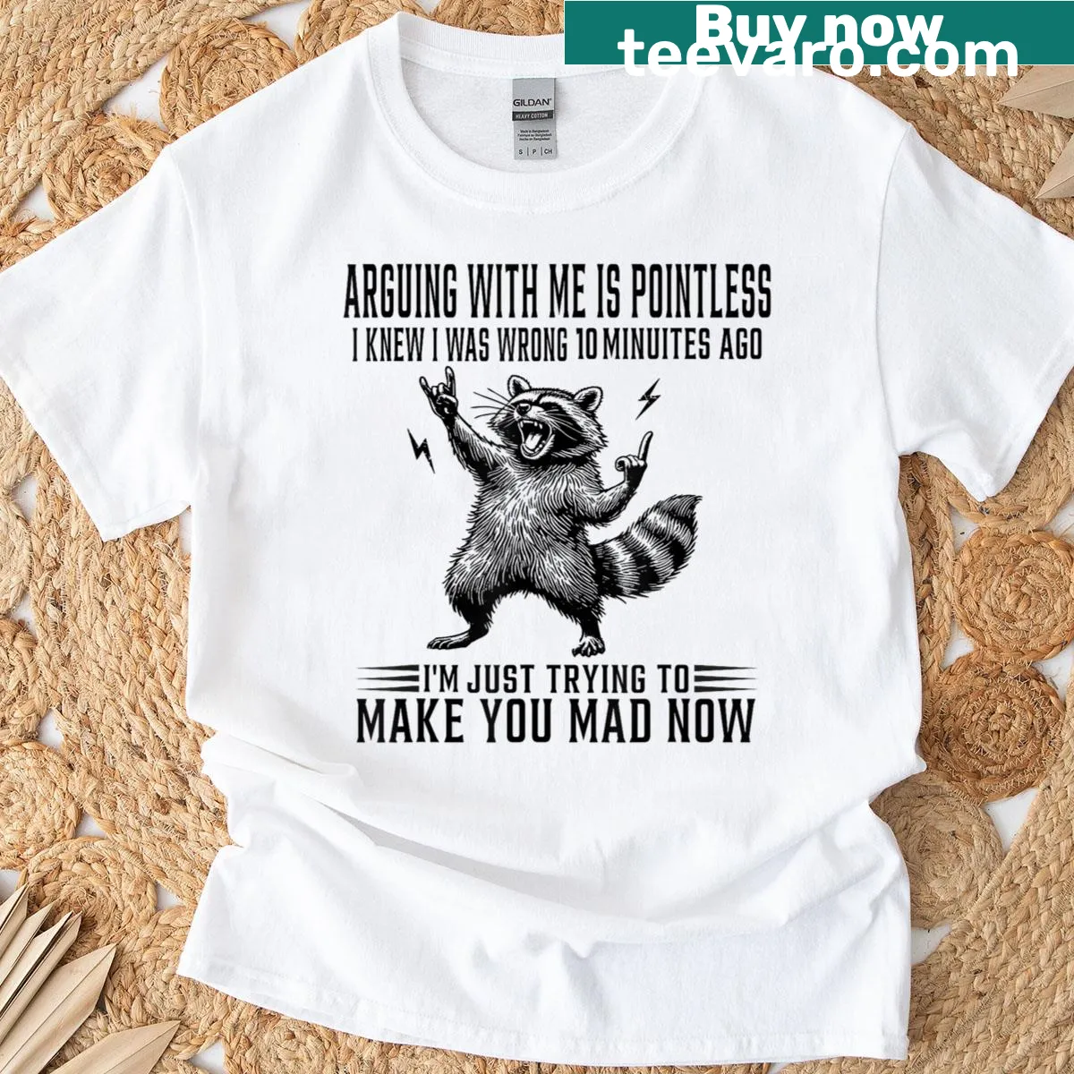 T-shirt with the saying 'Arguing With Me Is Pointless' in a playful font — on a men's t-shirt